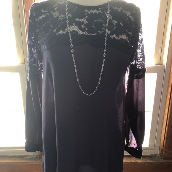 Indigo Lace Top L/S Blouse! - Picture 6 of 8
